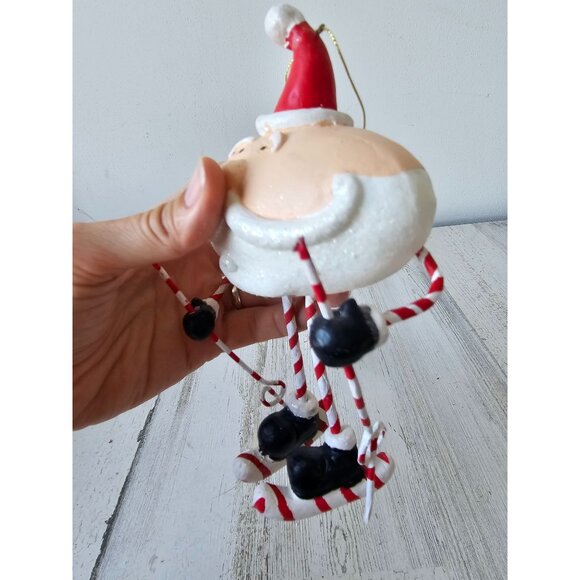 Vintage Santa skiing skier unique ornament Xmas tree large - Picture 2 of 9